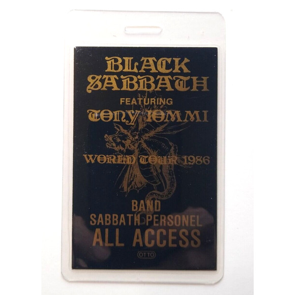 Black Sabbath Tony Iommi Backstage Pass Original 1986 Vintage UNUSED Heavy Metal - Picture 1 of 3